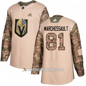 Män Ishockey Vegas Golden Knights Tröja Jonathan Marchessault 81 Adidas 2017-2018 Camo Veterans Day Practice Authentic